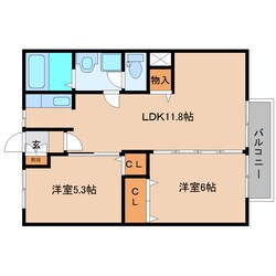 畠田駅 バス10分  白鳳台1丁目下車：停歩5分 2階の物件間取画像